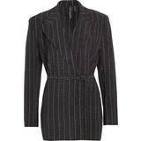 Dame - Jersey Blazere Norma Kamali Pinstripe jersey blazer black