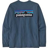 Patagonia Blå Overdele Patagonia P6 Logo Men's Long Sleeve Responsibili Tee Utility Blue