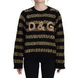 Dolce & Gabbana Polyamid Overdele Dolce & Gabbana Black Gold Crystal Cashmere Sweater IT36