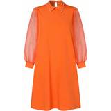 Mesh - Orange Kjoler Shein Plus Mesh Splice Pearl & Stud Embellished Dress