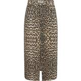 Elastan/Lycra/Spandex - Grøn Nederdele Co'Couture LeoCC Denim Slit Skirt Khaki 34110