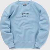 Ganni Rund hals Overdele Ganni Blue Isoli Oversized Sweatshirt in Placid Blue Cotton/Organic Cotton Women's Placid Blue