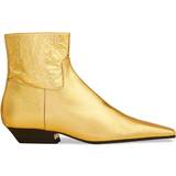 Blokhæl - Guld Støvler Khaite Marfa metallic leather ankle boots gold