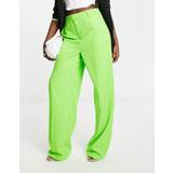 Vero Moda Gul Bukser & Shorts Vero Moda tailored wide leg trouser co-ord in citrus greenXXS