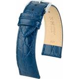 Ure Hirsch Crocograin 18mm Medium Blue Leather 12302880-2-18