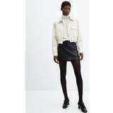 Mango Skind Nederdele Mango Women's Belted Faux Leather Miniskirt Black Black