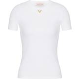 Valentino T-shirts & Toppe Valentino RIBBED COTTON T-SHIRT Wo