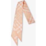 Burberry Silke Halstørklæde & Sjal Burberry Womens Peach Check-pattern Silk Scarf