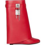Givenchy Rød Støvler Givenchy Shark Lock leather ankle boots red