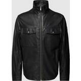 54 - Skind Overtøj BOSS Jonova1 Leather Jacket Black