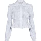 36 - Dame - XL Skjorter Neo Noir Kella Stripe Smock Shirt White hvid 42/XL