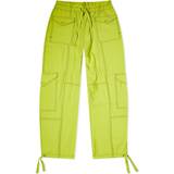 Ganni Dame - Gul Bukser & Shorts Ganni Yellow Light Slub Trousers 794 Sulphur Spring DK