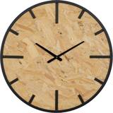 PVC Ure BigBuy Home Natural Iron MDF Wood Wall Clock 60cm