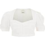 8 - Hvid - Lærred Tøj Isabel Marant 'Fania' Hemp Blend Crop Top
