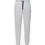 Emporio Armani Grå Bukser & Shorts Emporio Armani Mens Grigiomelange Chiaro Brand-patch Drawstring-waist Cotton Pyjama Bottoms