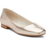 38 ⅓ - Læder Lave sko Toms Women's Briella Gold Metallic Leather Flat Shoes Natural/Gold