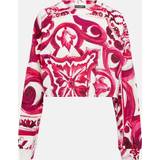 48 - Dame - Jersey Sweatere Dolce & Gabbana Majolica-print jersey sweatshirt mix_maiolica_fuxia