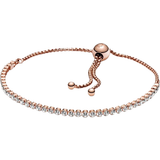 Silikone Armbånd Pandora Sparkling Slider Tennis Bracelet - Rose Gold/Transparent