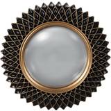 Kunstharpiks Spejle BigBuy Home Black Golden Resin Polyresin Wall Mirror 32cm