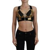 Polyuretan - XS Overdele Dolce & Gabbana Black Gold Sleeveless Cropped Bustier Top IT40