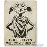Rektangulær Brugskunst Harry Potter House-Elves Welcome Tin Skilt Plakat