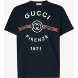 Gucci Blå Tøj Gucci Mens Ink Mc Brand-print Relaxed-fit Cotton-jersey T-shirt