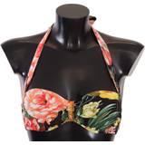 Dolce & Gabbana Dame Badebukser Dolce & Gabbana Multicolor Floral Print Swimsuit Bikini Top Swimwear IT2