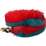 Dolce & Gabbana Skind Tasker Dolce & Gabbana Red Blue Rabbit Fur Leather Shoulder Strap