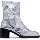 8,5 - Sølv Støvler Maison Margiela Cracked Metallic Silver Tabi Ankle Boots Silver