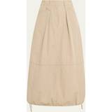 Brun - Polyamid Nederdele Brunello Cucinelli Cargo Cotton Midi Skirt with Drawstring Hem