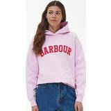 Barbour Dame Sweatere Barbour Northumberland Patch Hoodie Pink, Pink, 14, Women Pink