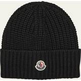 Moncler Hovedbeklædning Moncler Ribbed Wool Logo Beanie