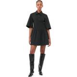 Ganni Stribede Tøj Ganni Black Short Sleeve Striped Mini Dress Elastane/Polyester/Recycled Polyester Women's Black