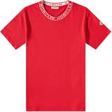 Moncler Rød T-shirts & Toppe Moncler Red Garment-Washed T-Shirt 477 RED