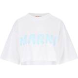 Marni S T-shirts & Toppe Marni White Cropped T-Shirt L4W01 Lily White IT