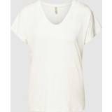 Soyaconcept 40 Tøj Soyaconcept T-Shirt mit Label-Detail Modell 'Marcia' in Offwhite, Größe