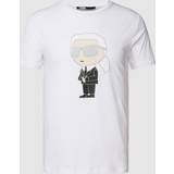 Karl Lagerfeld Hvid Overdele Karl Lagerfeld T-Shirt mit Motiv-Print in Weiss, Größe