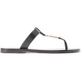 Saint Laurent Dame Sko Saint Laurent Cassandre Leather Sandals Black