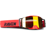 Voksen Skibriller Raven Halcon - Rose Copper/Clear Lens MX Goggles Black/Red