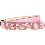 Versace Pink Tilbehør Versace Women Pink Logo Crystal Size-80 Leather Belt