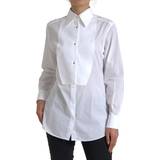 42 - One Size Overdele Dolce & Gabbana Cotton Collared Long Sleeves Shirt White IT46