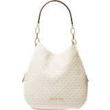 Beige - Lærred Håndtasker Michael Kors Lillie Large Logo Shoulder Bag - Vanilla/Acorn