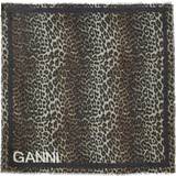 Ganni Tilbehør Ganni tørklæde A5512 Light Printed Leopard leopard