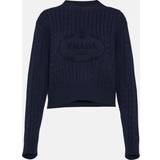 Prada Herre Sweatere Prada Pullover aus Baumwolle Blau