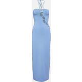 Blå - Lange kjoler - Nylon SIR Salvador beaded halterneck maxi dress blue