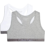 104 Toppe Børnetøj Calvin Klein Girl's Customized Stretch Bralettes 2-pack - Grey Heathe/White
