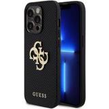 Guess Mobiltilbehør Guess iPhone 15 Pro Max Cover Perforated Glitter Sort