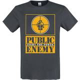 Amplified public enemy yellow fight the power t-shirt charcoal Gelb