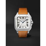 Cartier Gummi Ure Cartier Santos 39.8mm Interchangeable and Leather Watch, Ref. No. CRWSSA0018 Men Silver