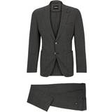 Grå Jakkesæt BOSS Slim-fit suit in micro-patterned virgin wool